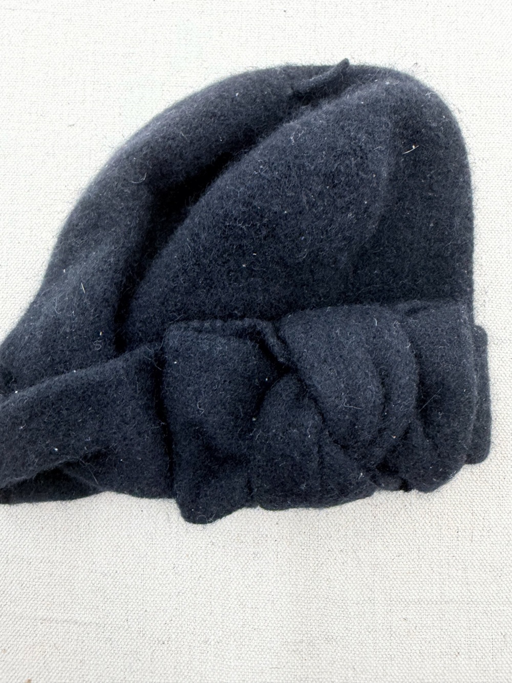 New York & Company Black Wool-Blend Bow Cloche